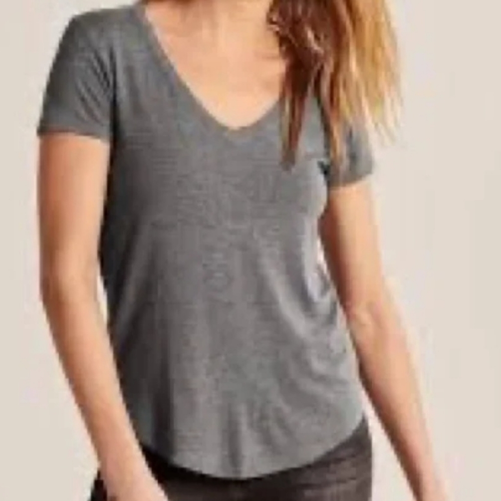 Lot of 2!!! Abercrombie Medium drapey v neck t shirts. Gray black loose fit